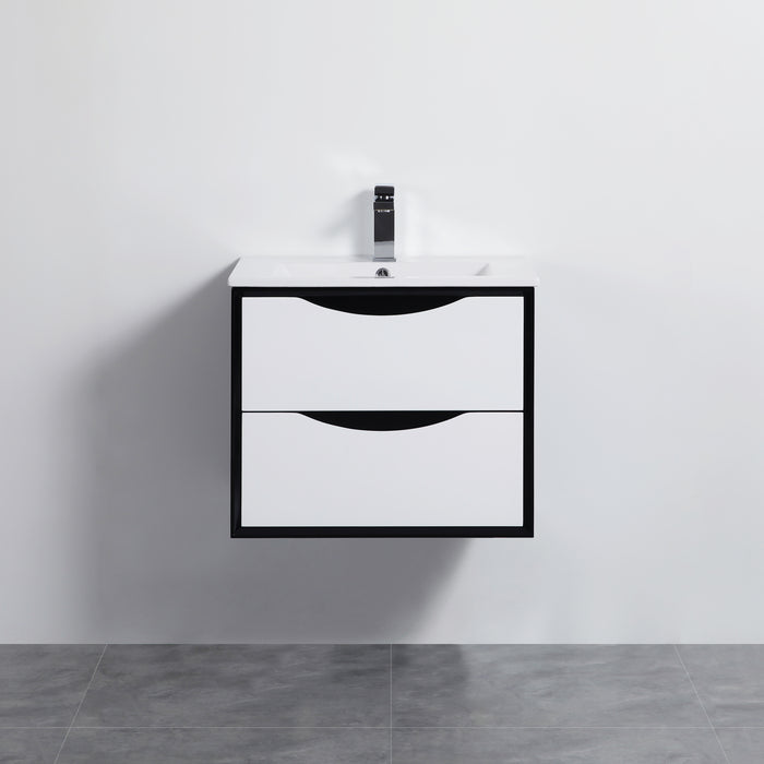 PH24BW Single Bathroom Vanity with Ceramic Top 23-1/4''*18''*19-5/8