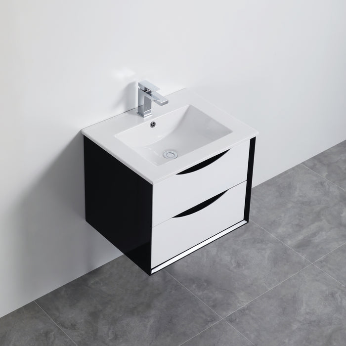 PH24BW Single Bathroom Vanity with Ceramic Top 23-1/4''*18''*19-5/8