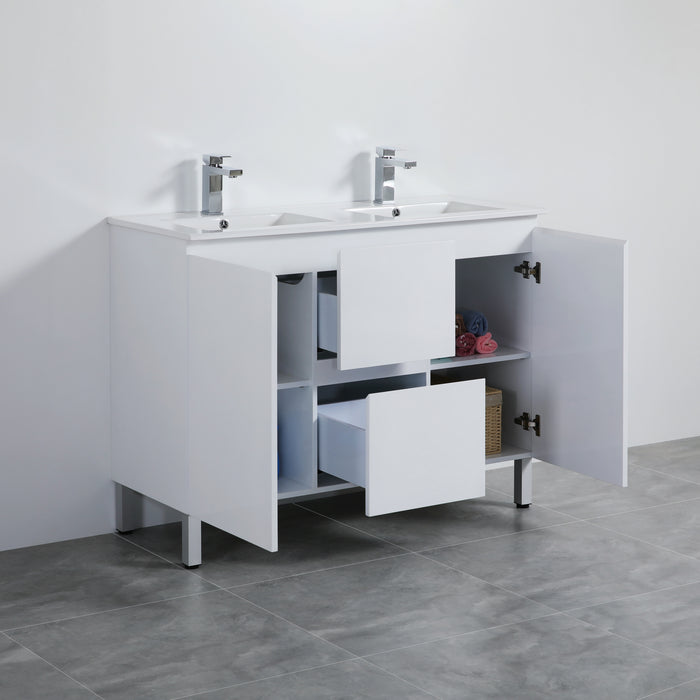 PVC Bathroom Vanity With Ceramic Top and Legs 47.2"x18"x34.6"