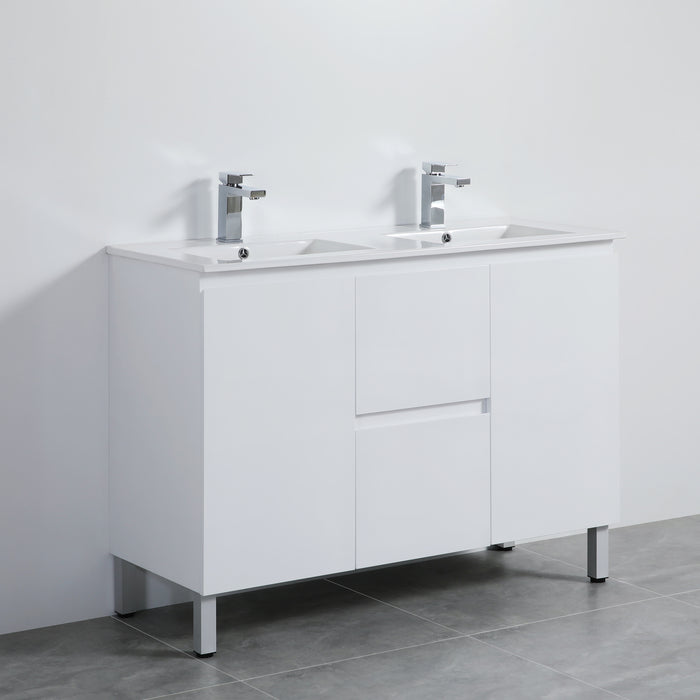 PVC Bathroom Vanity With Ceramic Top and Legs 47.2"x18"x34.6"