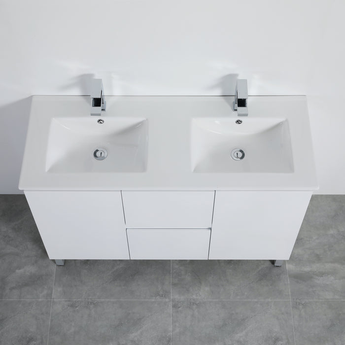 PVC Bathroom Vanity With Ceramic Top and Legs 47.2"x18"x34.6"