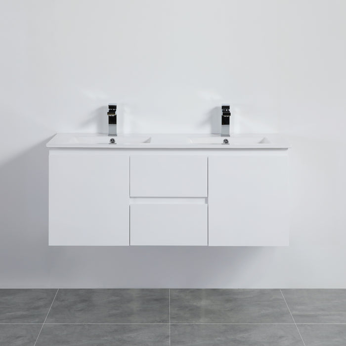 X-PF1200R-WH PVC Bathroom Vanity With Ceramic Top 47.2‘’*18‘’*19.7‘’