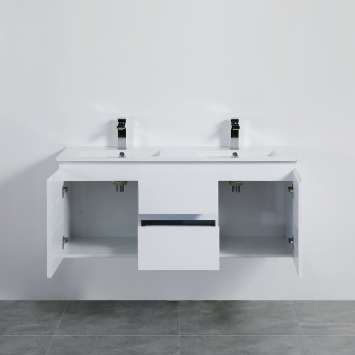 X-PF1200R-WH PVC Bathroom Vanity With Ceramic Top 47.2‘’*18‘’*19.7‘’