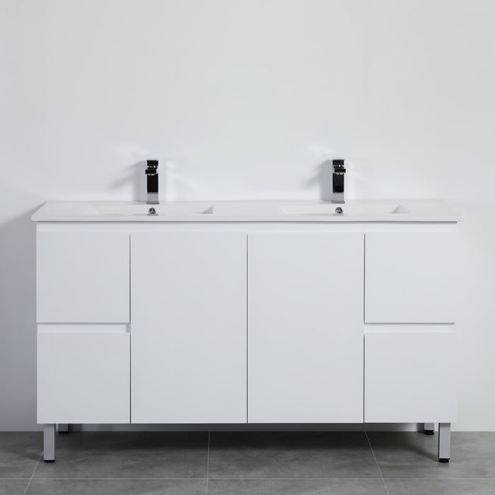 X-PF1550-LG-CAB PVC Bathroom Vanity With Ceramic Top 59‘’*18‘’*19.7‘’