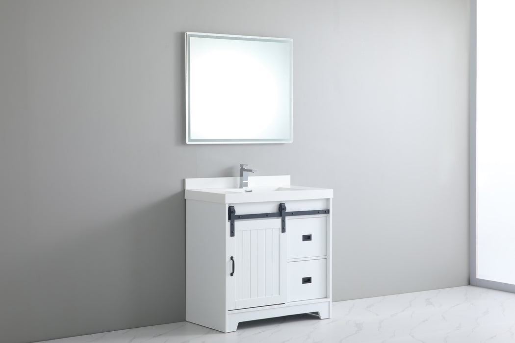 UBV-36 Single Bathroom Vanity with Engineered Marble Top 35''*19.5*34''