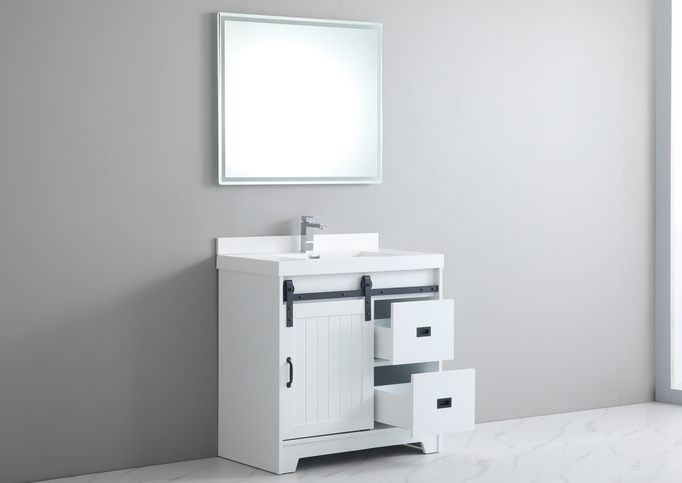 UBV-36 Single Bathroom Vanity with Engineered Marble Top 35''*19.5*34''