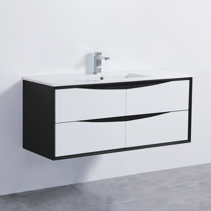Single Bathroom Vanity with Ceramic Top 46-7/8''*18''*19-5/8''