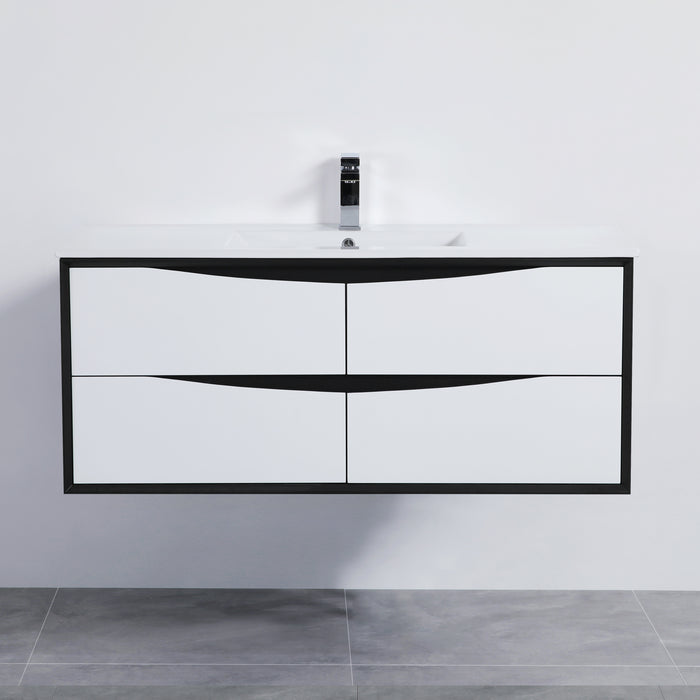 Single Bathroom Vanity with Ceramic Top 46-7/8''*18''*19-5/8''