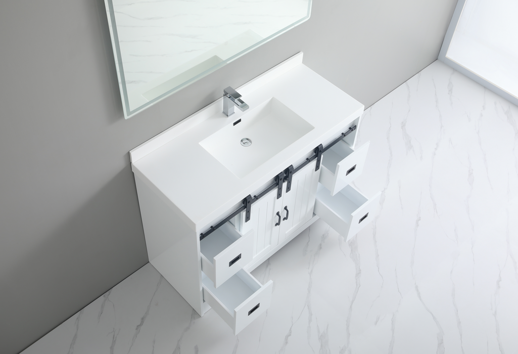 UBV-48 Single Bathroom Vanity with Engineered Marble Top 47''*19.5*34''