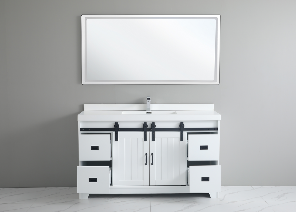 UBV-60 Single Bathroom Vanity with Engineered Marble Top 59''*19.5*34''