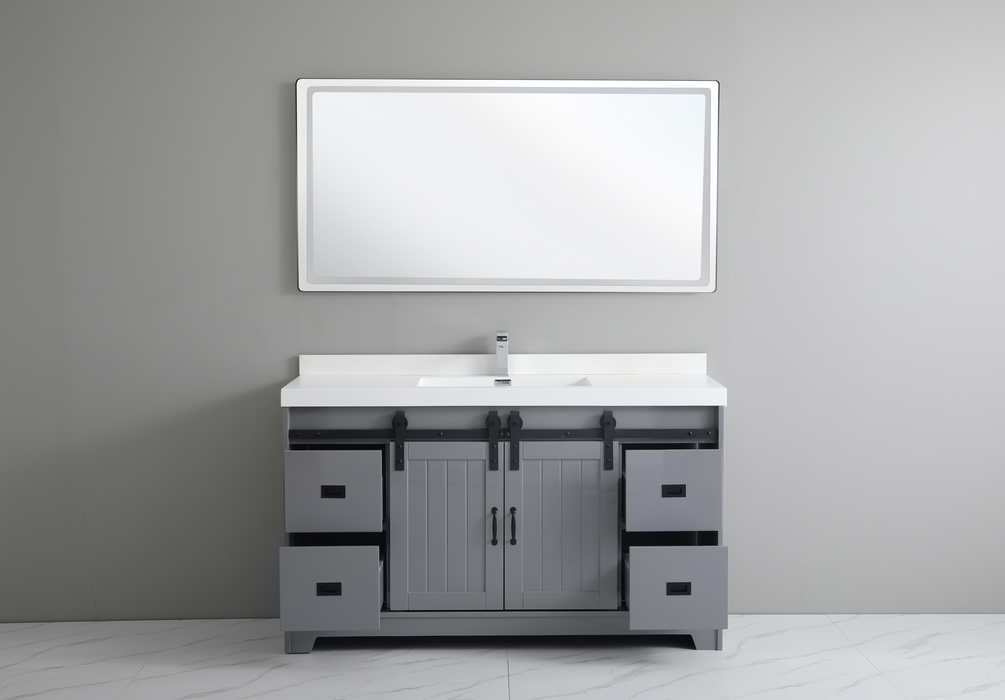 UBV-60 Single Bathroom Vanity with Engineered Marble Top 59''*19.5*34''