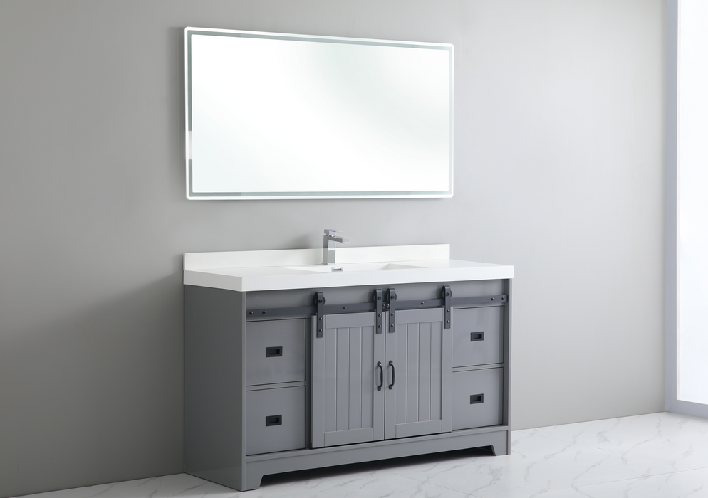 UBV-60 Single Bathroom Vanity with Engineered Marble Top 59''*19.5*34''