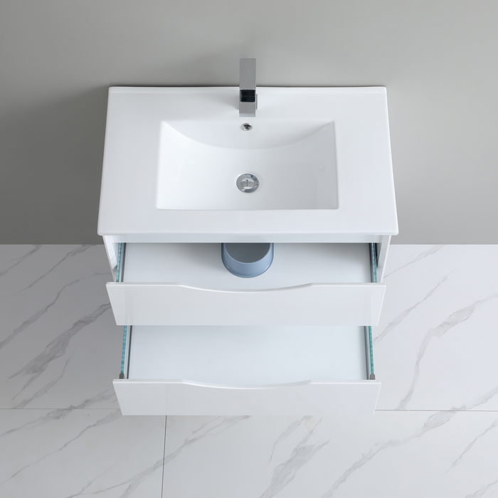 Single Bathroom Vanity with Ceramic Top 29-1/8''*18''*19-5/8''