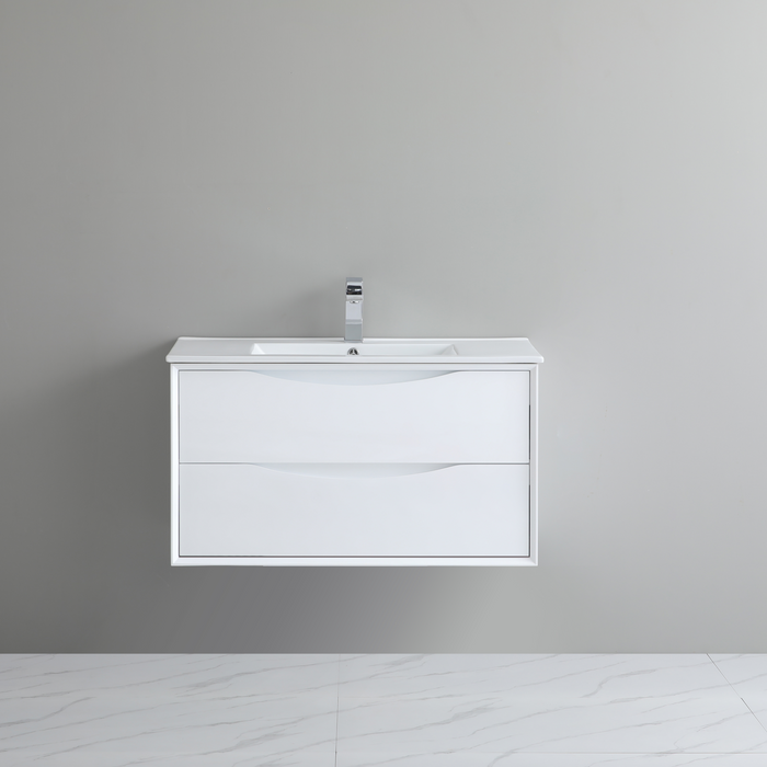 Single Bathroom Vanity with Ceramic Top 46-7/8''*18''*19-5/8''