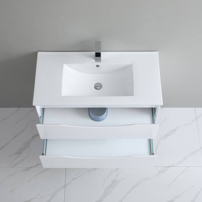 Single Bathroom Vanity with Ceramic Top 46-7/8''*18''*19-5/8''