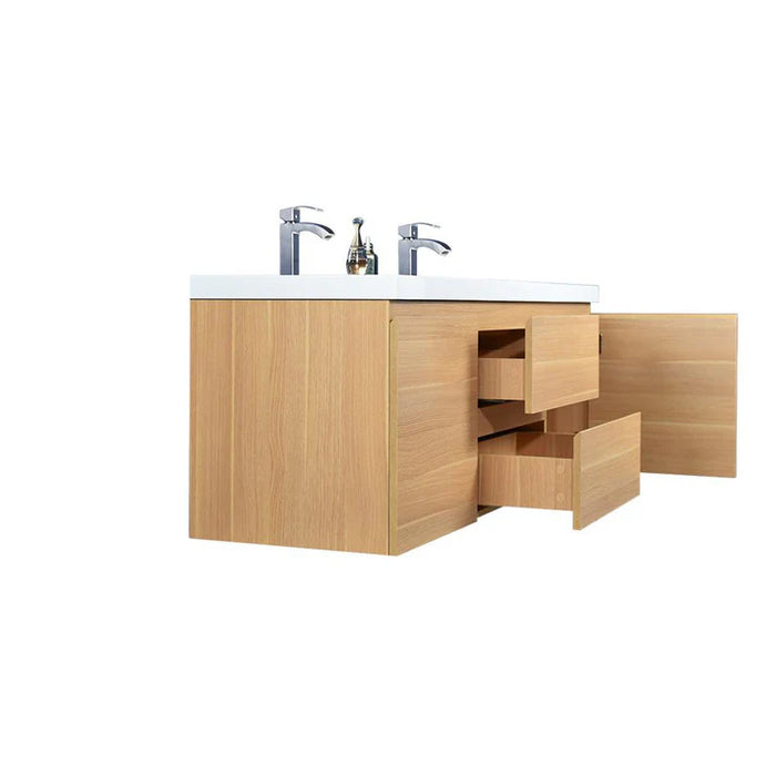 PVC Floating Bathroom Vanity With Stone Top 60‘’*18‘’*22‘’