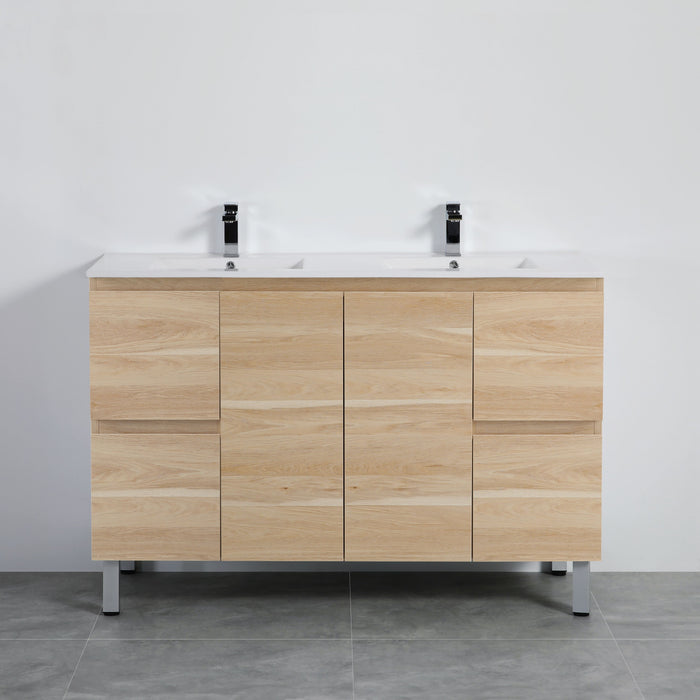 PVC Bathroom Vanity With Ceramic Top and Legs 59"x18"x34.6"