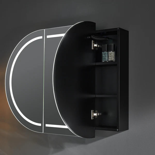 Lumero LED Mirror Shaving Cabinet – Dimmable 6000K Light, Soft-Close, Matte Black / White, 1200/1500mm Losv1200*750*155/1500*800*155