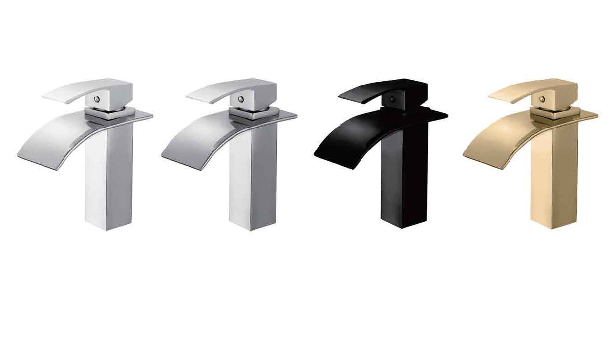 F66 Bathroom Faucet One-Handle Modern Bathroom Sink Faucet with Optional Deckplate and Low-Arc Spout for Bath Countertop