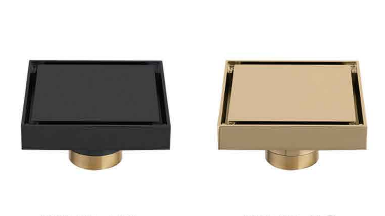 F8101 Floor Drain, Square Shower Drain 4.7" Tile in Floor Drain w/Tiled Insert Grate & Hair Catcher, CUPC Certified