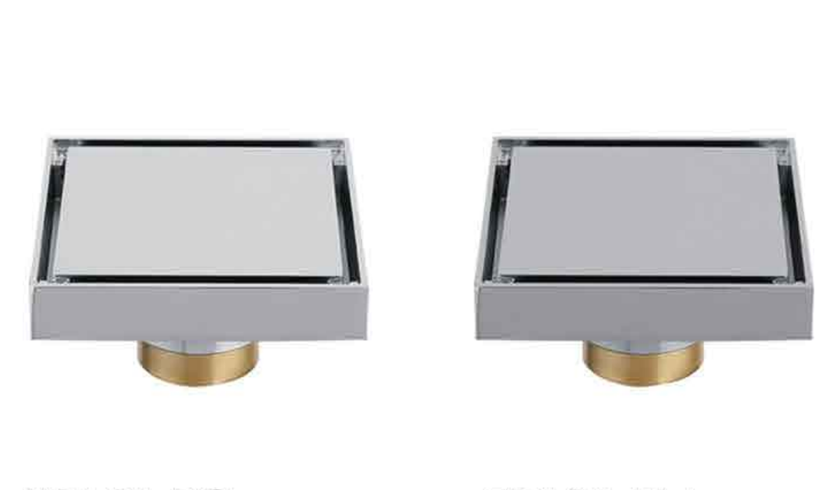 F8101 Floor Drain, Square Shower Drain 4.7" Tile in Floor Drain w/Tiled Insert Grate & Hair Catcher, CUPC Certified