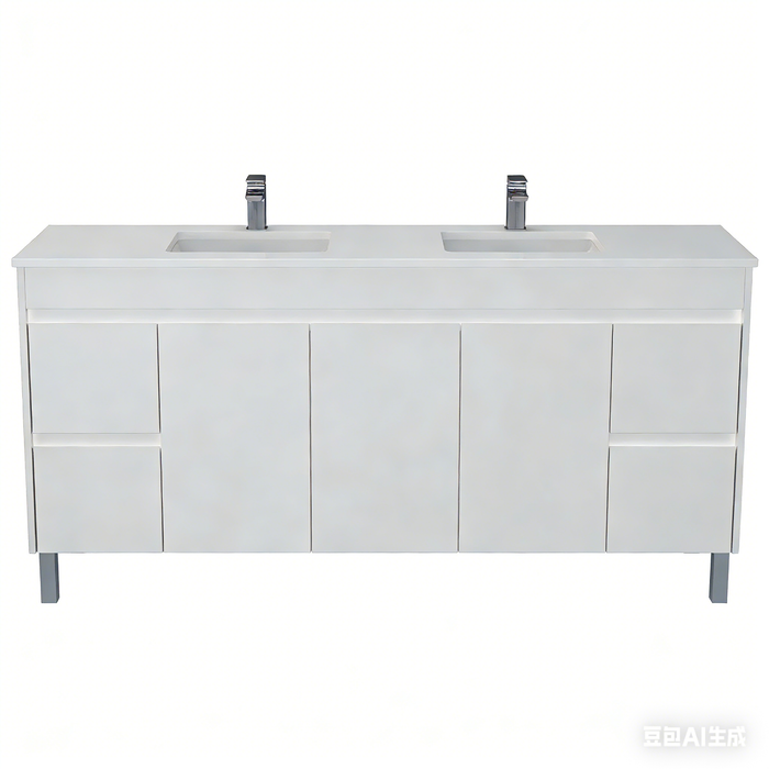 PVC Bathroom Vanity With Ceramic Top and Legs 72"x18-1/8"x34"