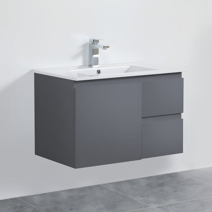 X-PF750R-WH PVC Bathroom Vanity With Ceramic Top 29.5‘’*18‘’*19.7‘’