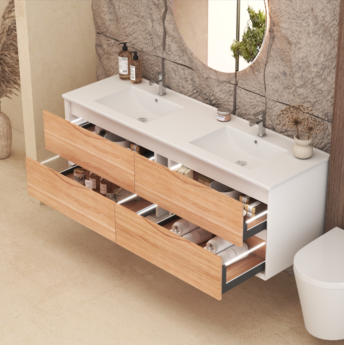 PVC Cabinet Two Drawer  23-1/4"- 59-1/8"