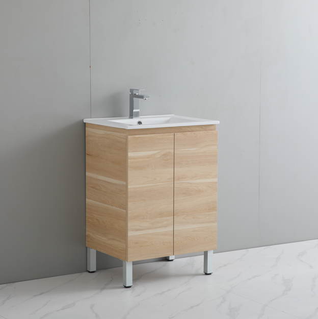 PVC Bathroom Vanity With Ceramic Top and Legs 23.6"x18"x34.6"