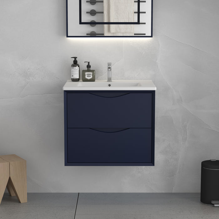 PH-NB-WH PVC Floating Bathroom Vanity With Ceramic Top