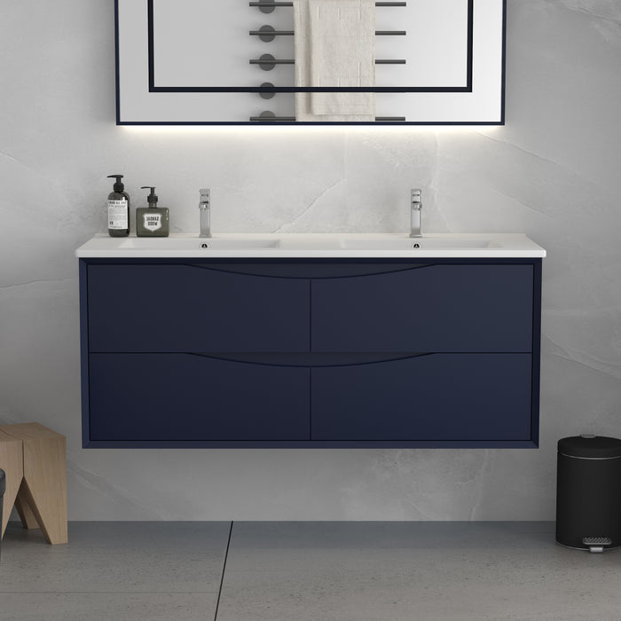 PH-NB-WH PVC Floating Bathroom Vanity With Ceramic Top