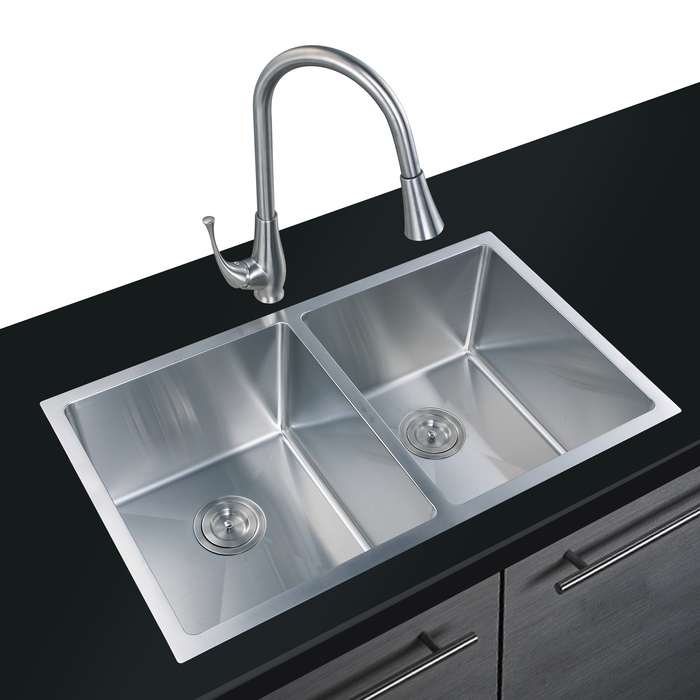 KDK-3219D Undermount Double Bowl Stainless Steel Kitchen Sink 32‘’*19‘’*10‘’