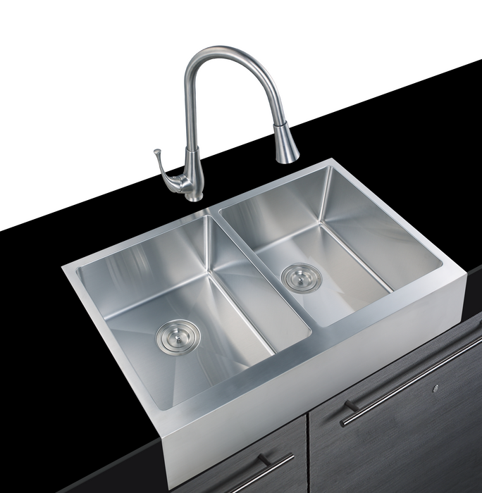 KDK-3321CLR Undermount Double Bowl Stainless Steel Kitchen Sink 33‘’*21‘’*10‘’