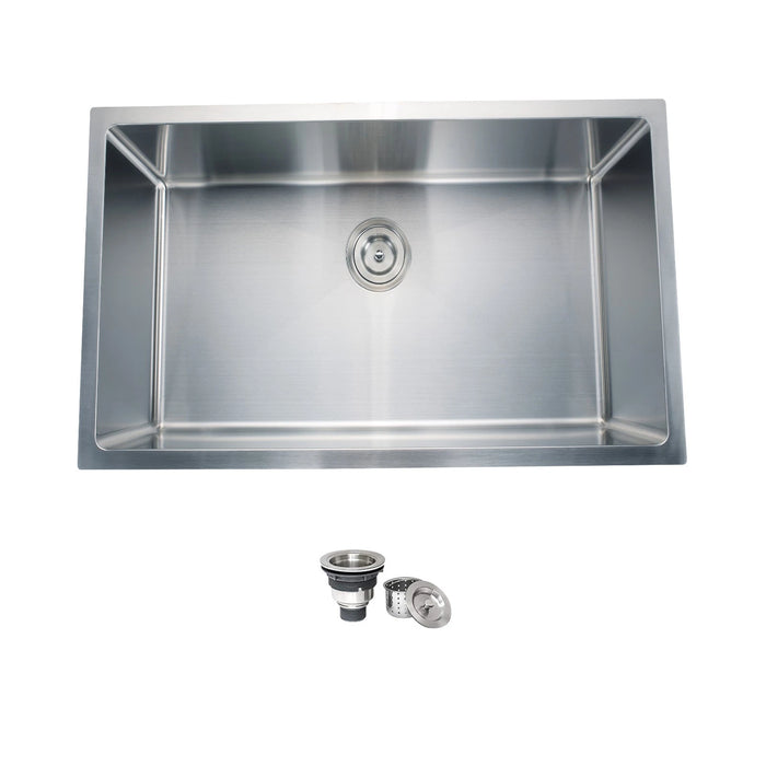 3219S Kitchen Sink Faucet, Stainless Steel Single Bowl Kitchen Sink 18Gauge(RS-R3219)