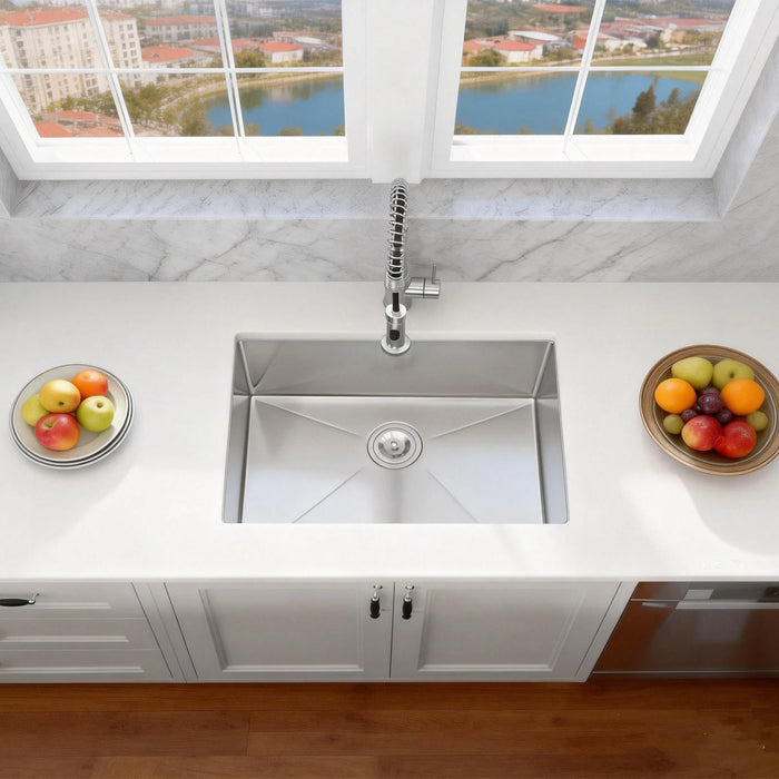 2718S Kitchen Sink Faucet, Stainless Steel Single Bowl Kitchen Sink 18Gauge(RA-R2718 )