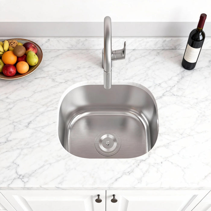 1513 Kitchen Sink Faucet, Stainless Steel Single Bowl Kitchen Sink 18Gauge
