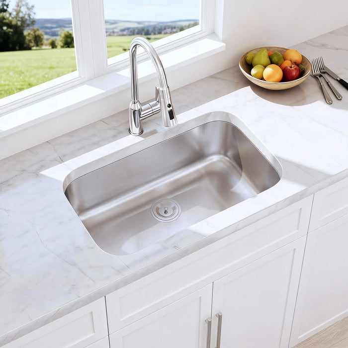 3218 Kitchen Sink Faucet, Stainless Steel Single Bowl Kitchen Sink 18Gauge