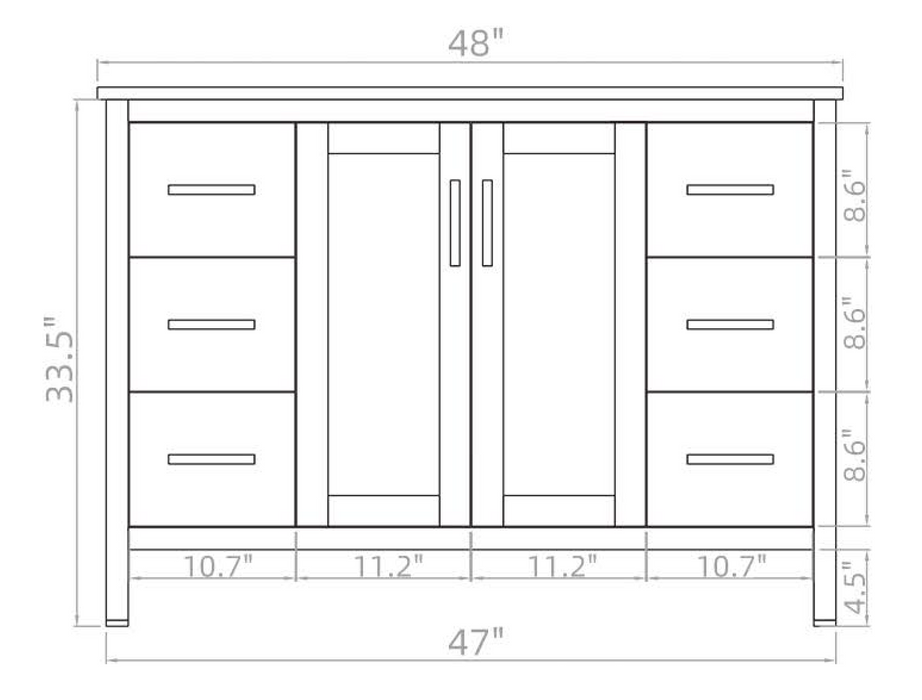 P1801-48''SG  PVC Bathroom Vanity With Stone Top 48''*18''*33.5''