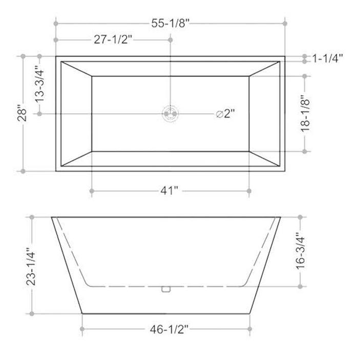 KBT-2  Freestanding Soaking Bathtub Acrylic