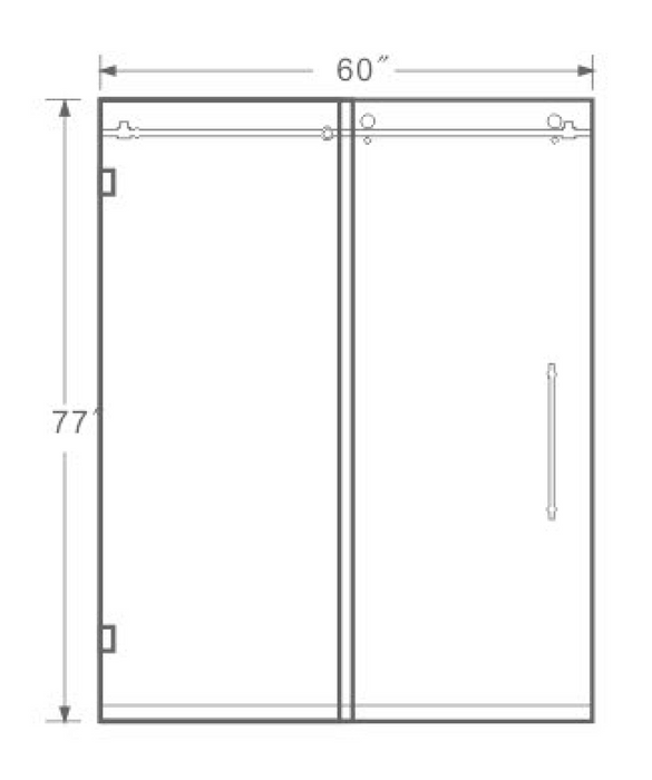 PF-75  Sliding Door Frameless Shower Door 60‘’*76‘’