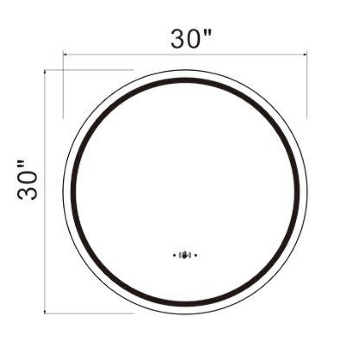 RWT30-1 LED Backlit Mirror ON/OFF+3CCT+Anti-Fog 30‘’*30‘’