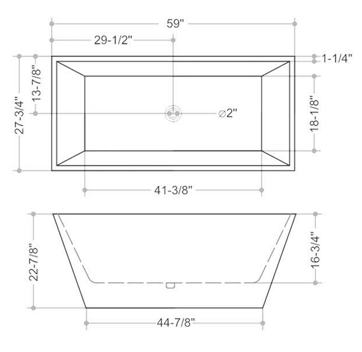 KBT-2  Freestanding Soaking Bathtub Acrylic