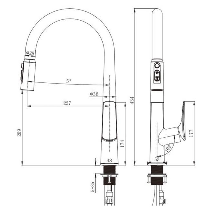 F26 Kitchen Faucets with Pull Down Sprayer, Single Handle Stainless Steel High Arc Faucet for Kitchen Sink, 1 Hole with Deck Plate Sink Faucet for Bar RV Farmhouse Outdoor Laundry