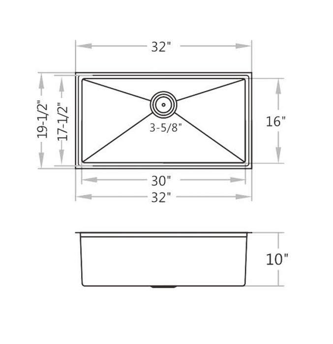 KDK 3219WS Stainless Steel Workstation Single Bowl Kitchen Sink, 32‘’*19-1/2‘’*10‘’
