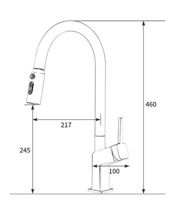 F24 Single Handle High Arc Brushed Nickel Pull Out Kitchen Faucet, Single Level Stainless Steel Kitchen Sink Faucets with Pull Down Sprayer