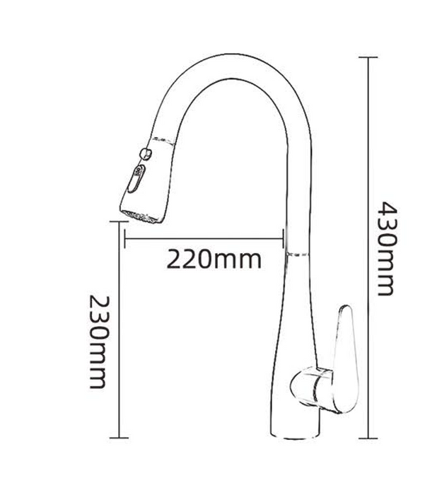 F22 Kitchen Sink Faucet, Pull Down Kitchen Faucet, with Sprayer Stainless Steel Single Handle one or Three Hole for Laundry bar Kitchen Sinks