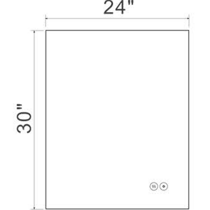ABT2430 LED Backlit Frameless Lighted Bathroom Wall Mirror 24''*30''