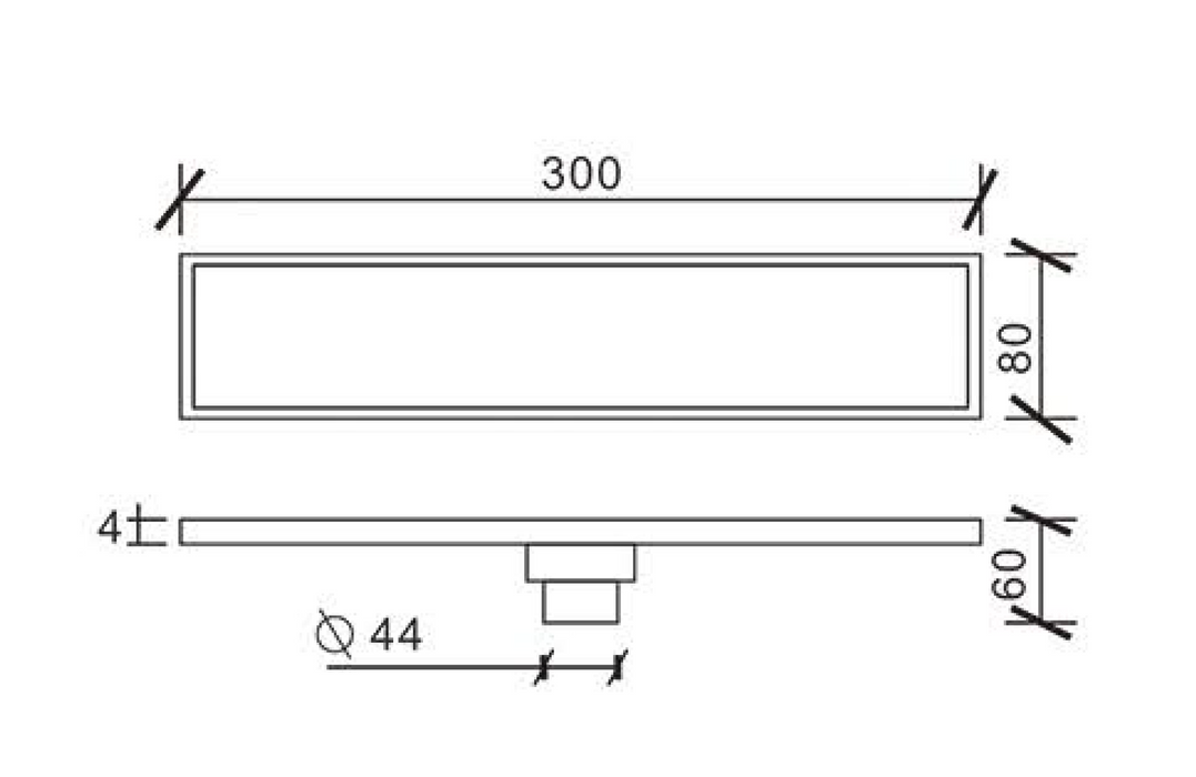 F8104 Floor Drain, Linear Shower Drain Rectangular Floor Drain Tile Insert Grate Removable SUS304