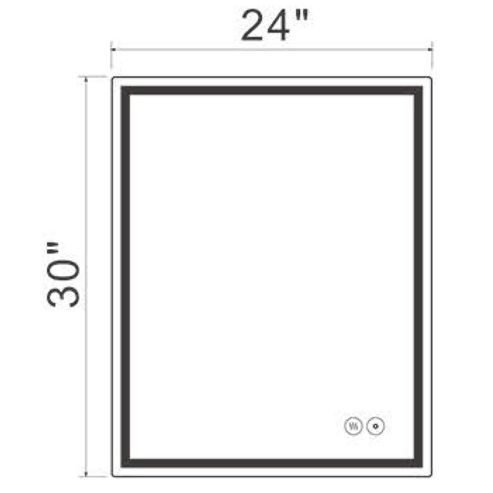 AT2430 LED Backlit Mirror ON/OFF+3CCT+Anti-Fog 24‘’*30‘’