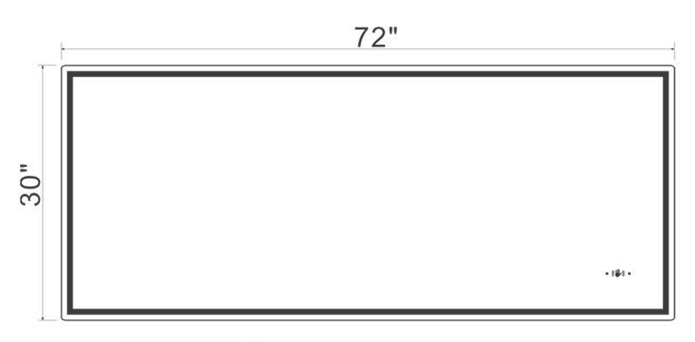 AW7230 LED Backlit Mirror ON/OFF+3CCT Wave Sensor Version 72‘’*30‘’